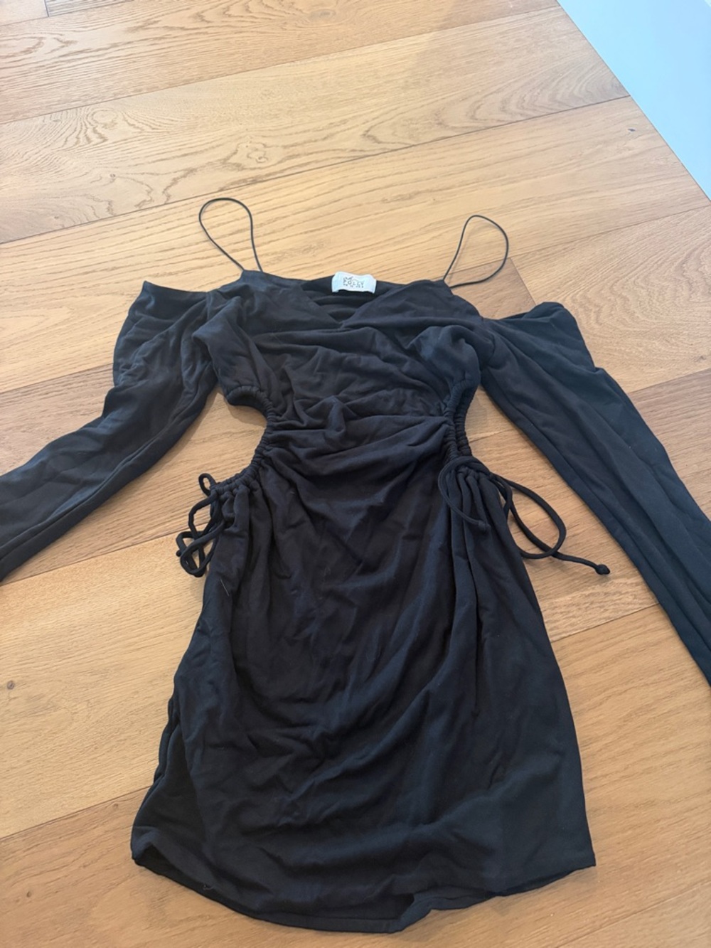 Oh Polly Black Cutout Long Sleeve Mini Dress